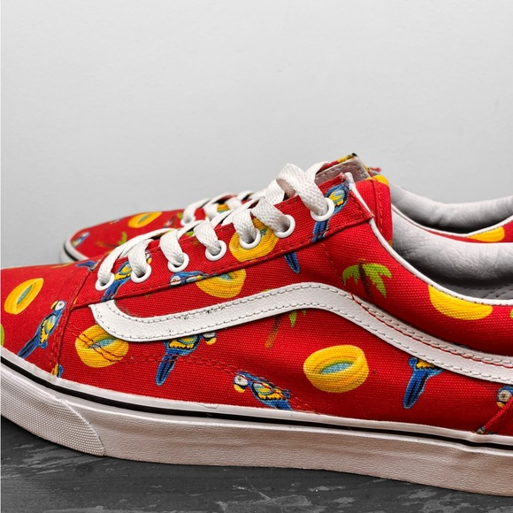 Vans Old Skool (Pool Vibes) size 13 Racing Red kiddie pool parrot palm tree A-22 - Picture 7 of 8